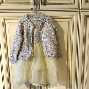 Chic toddler dress with jacket, size 4-6 kids